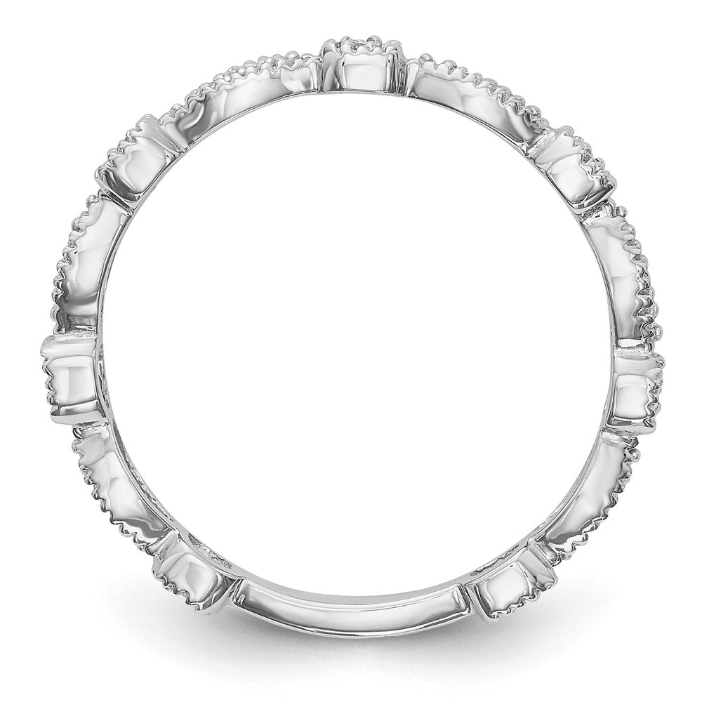 14K White Gold Real Diamond Band