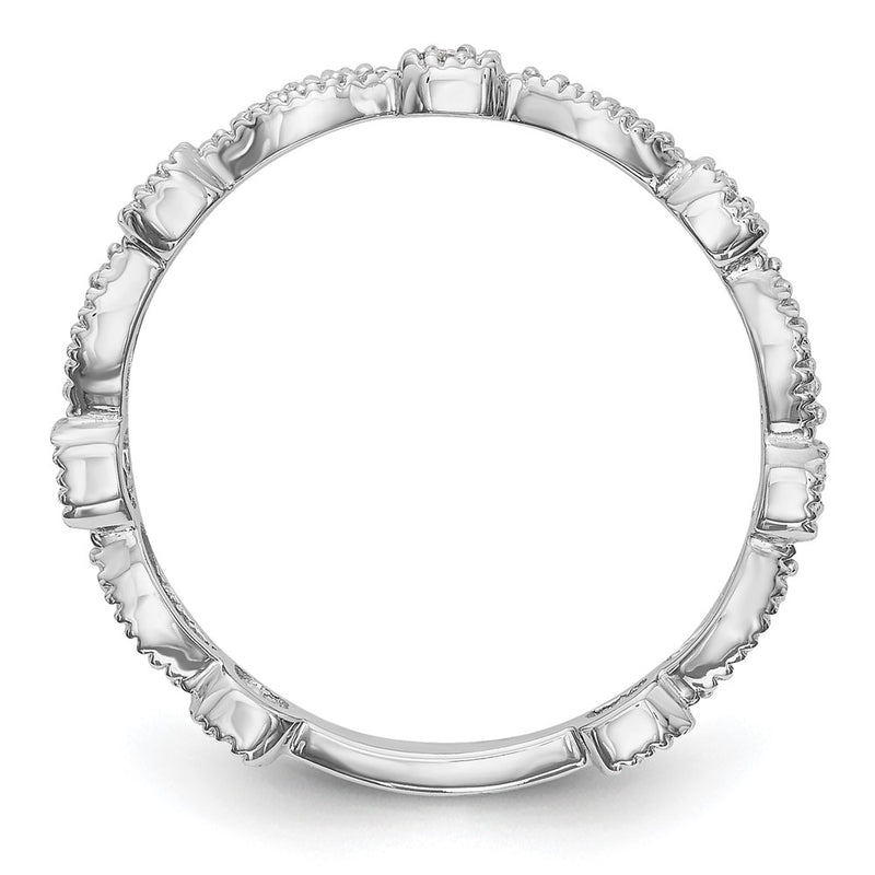 14K White Gold Real Diamond Band