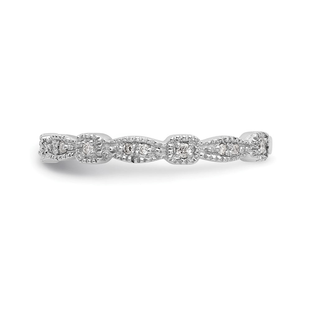 14K White Gold Real Diamond Band