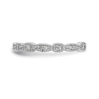 14K White Gold Real Diamond Band