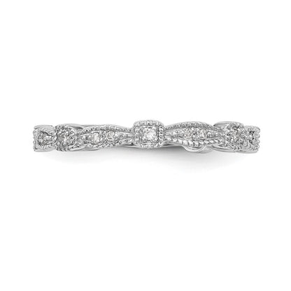 0.10ct. CZ Solid Real 14K White Gold Wedding Band Ring