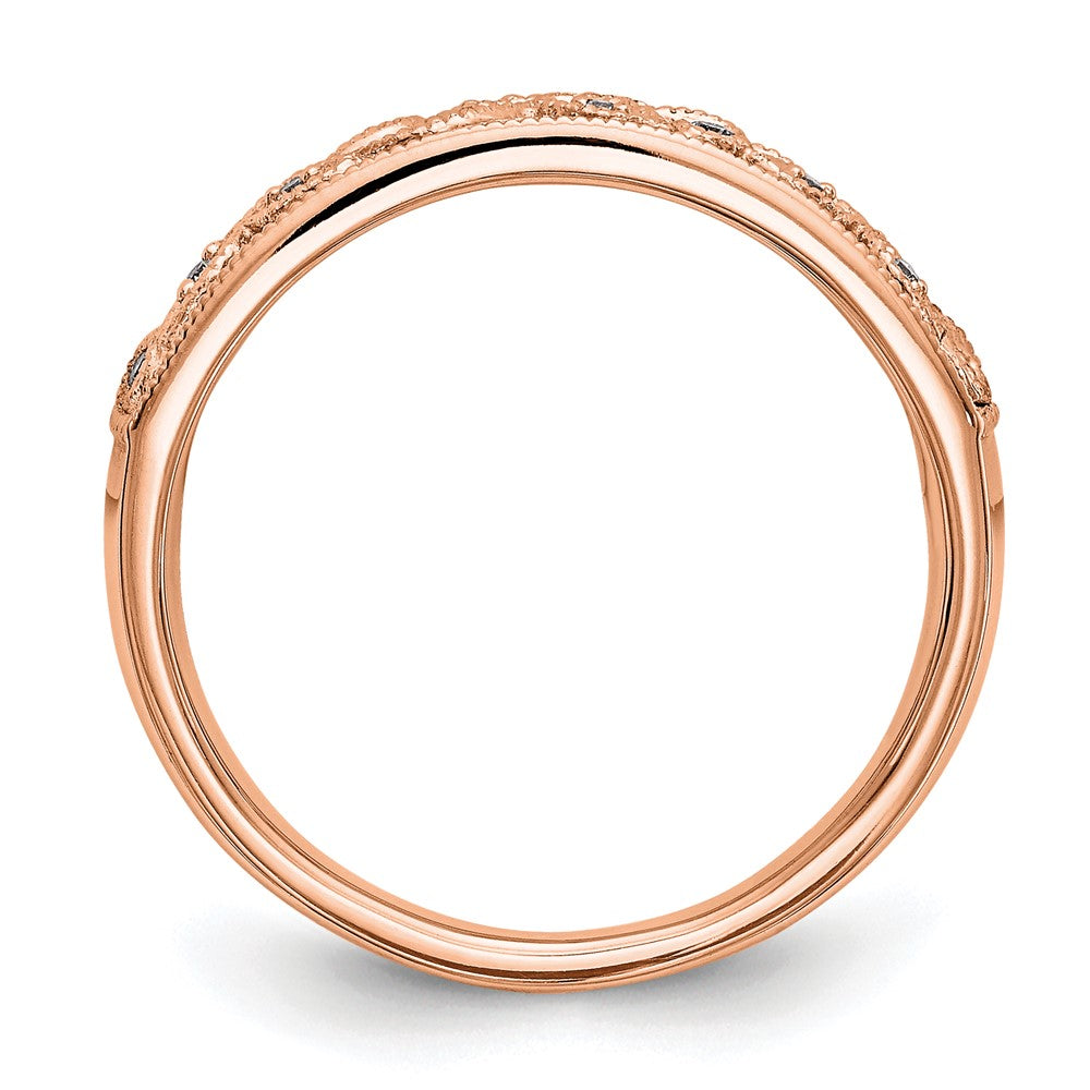 14K Rose Gold Real Diamond Band