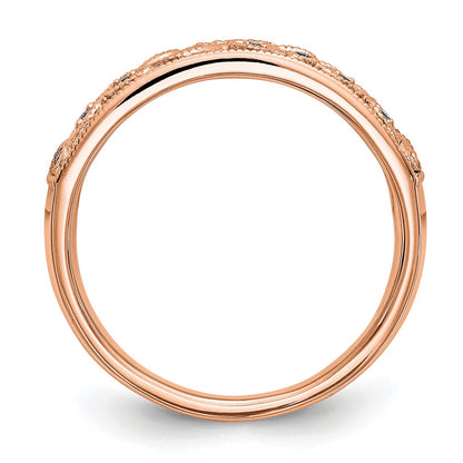 14K Rose Gold Real Diamond Band