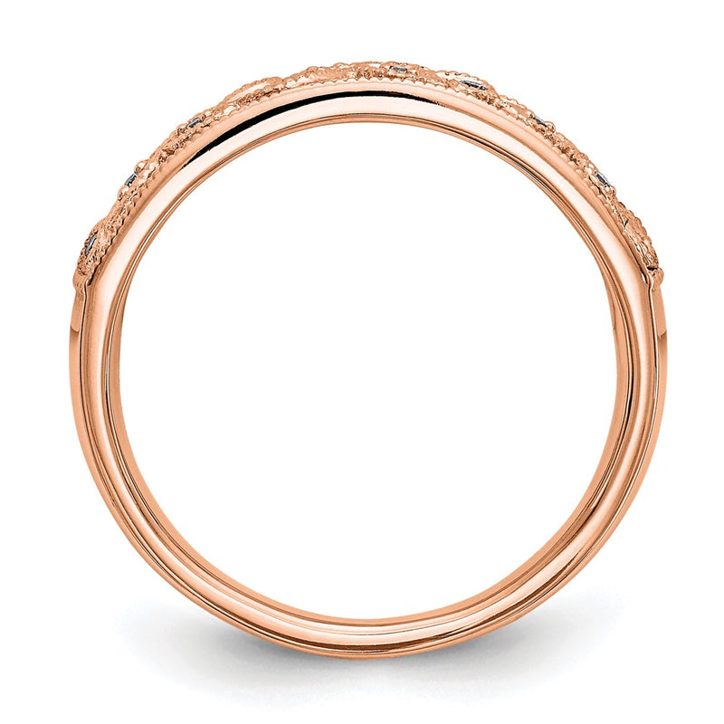 14K Rose Gold Real Diamond Band