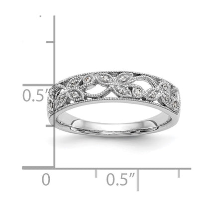 0.05ct. CZ Solid Real 14K White Gold Wedding Band Ring