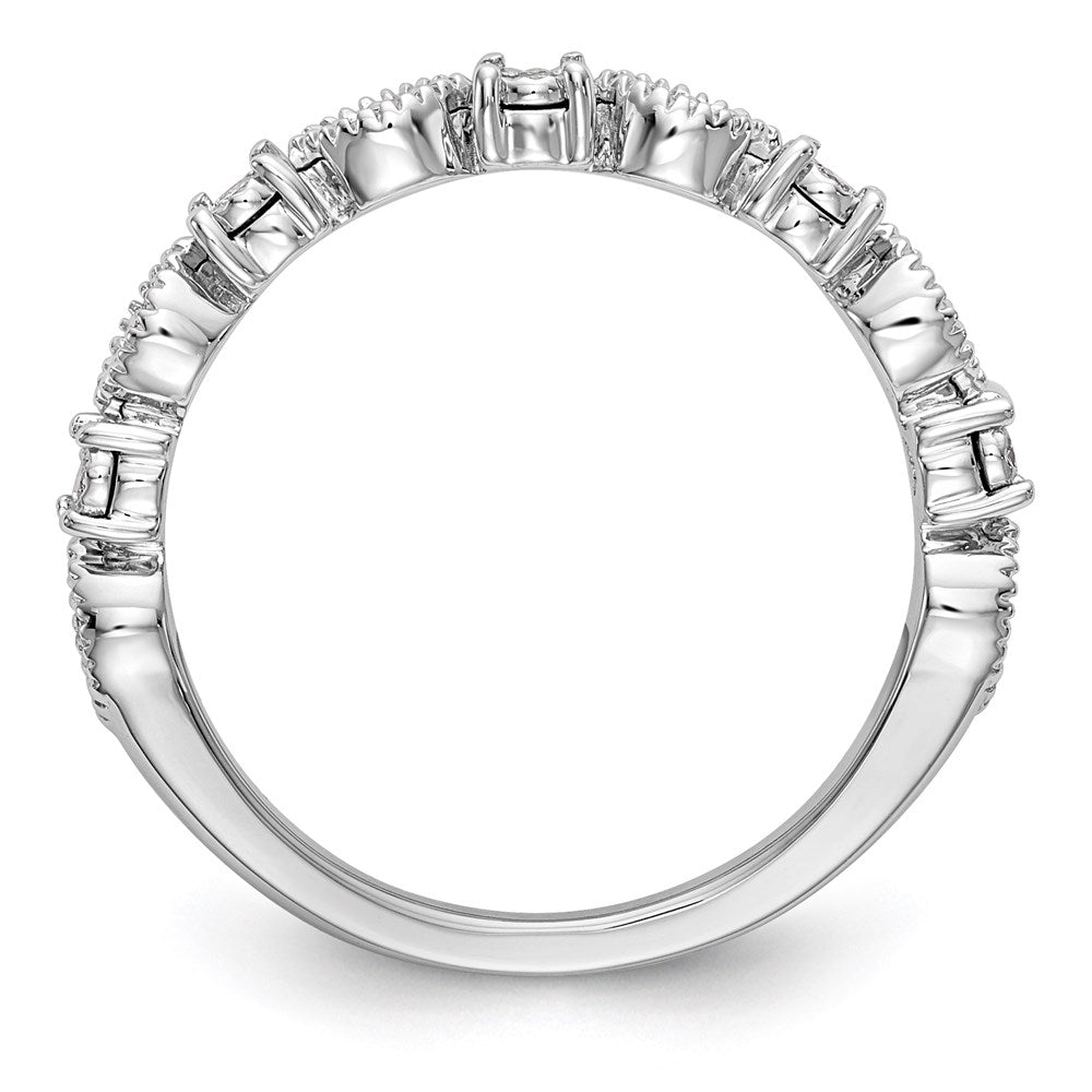 14K White Gold Real Diamond Band