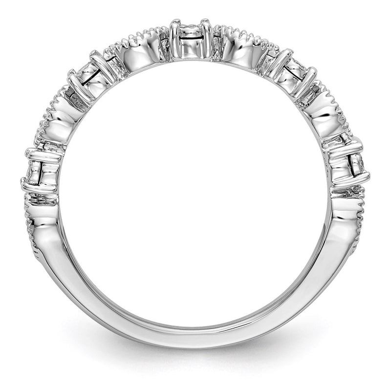 14K White Gold Real Diamond Band