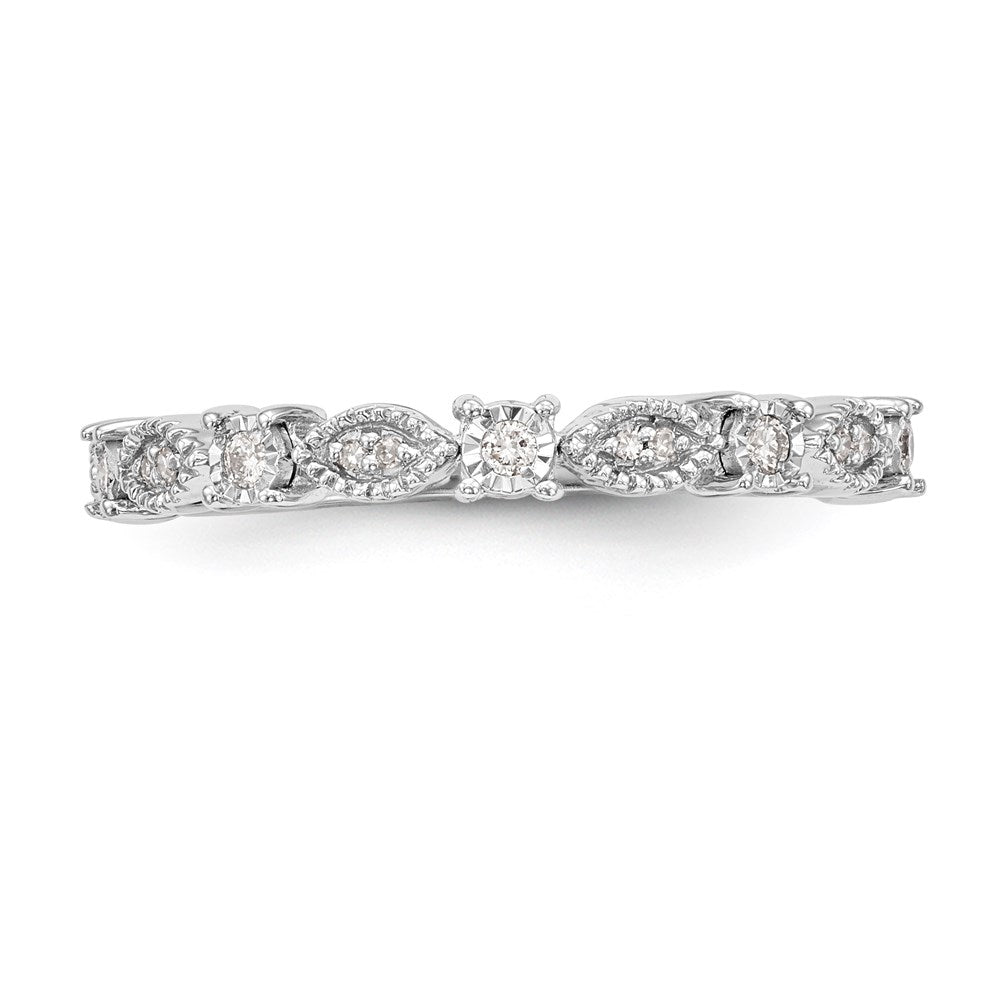 14K White Gold Real Diamond Band