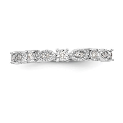 14K White Gold Real Diamond Band