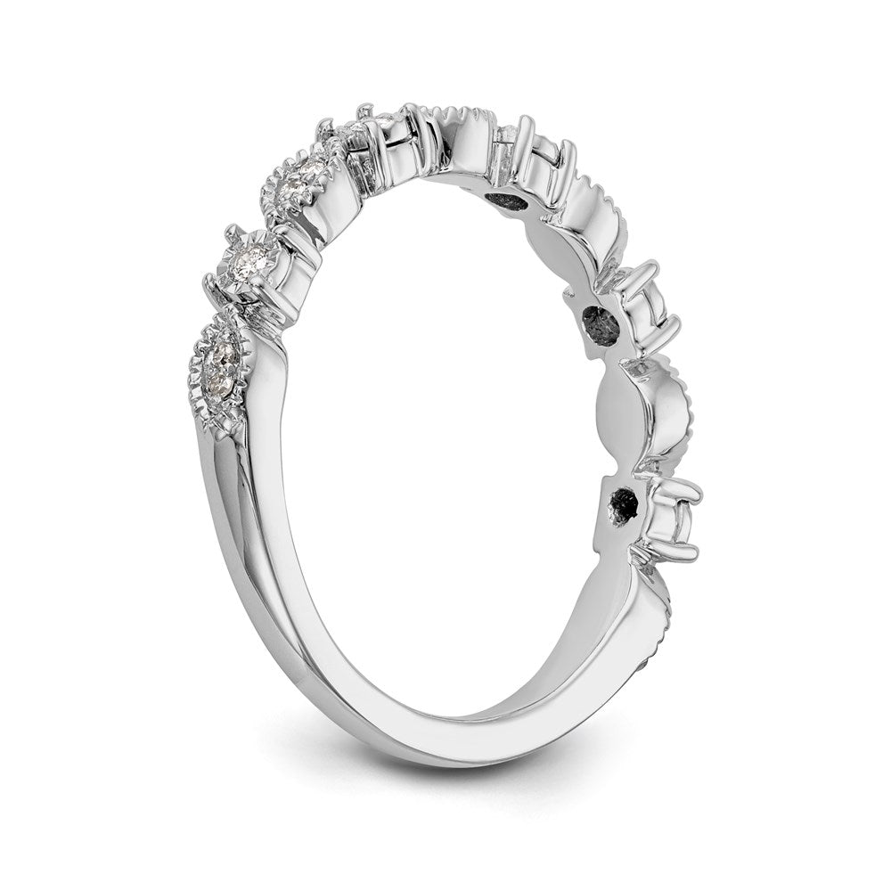 14K White Gold Real Diamond Band