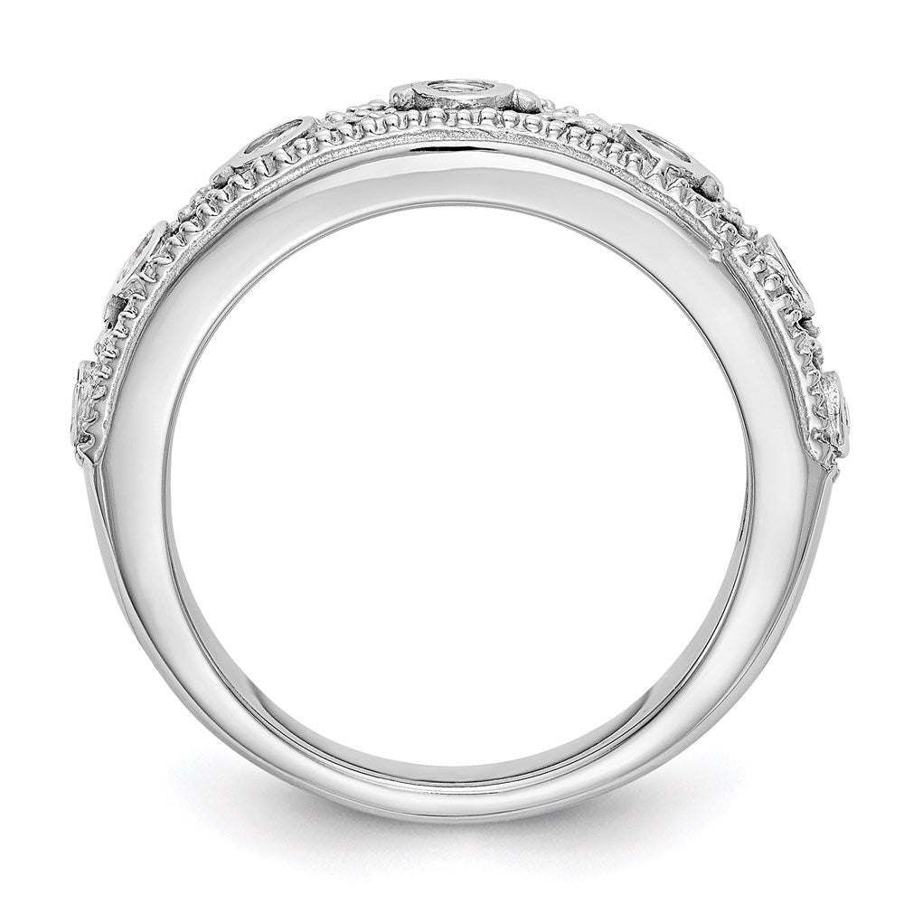 0.15ct. CZ Solid Real 14K White Gold Wedding Band Ring