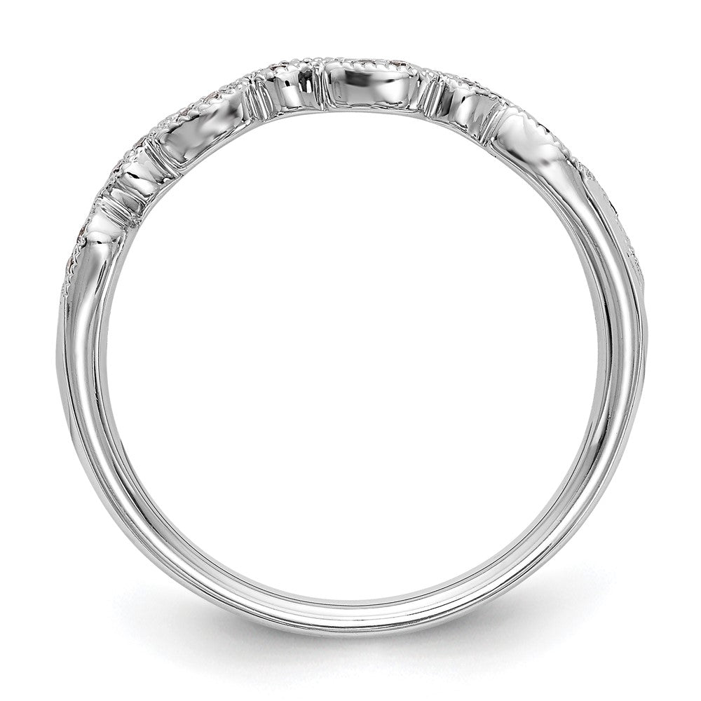 14K White Gold Real Diamond Band