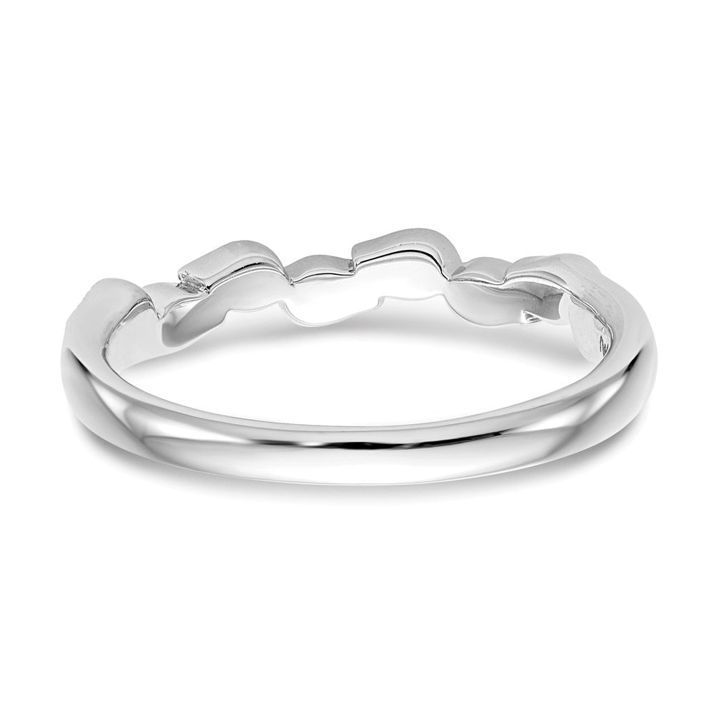 14K White Gold Real Diamond Band