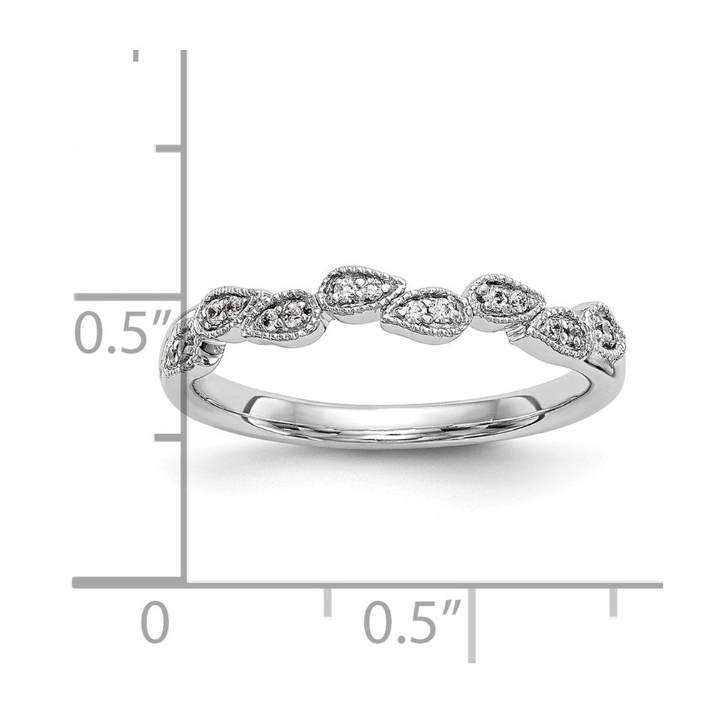 0.10ct. CZ Solid Real 14K White Gold Wedding Band Ring