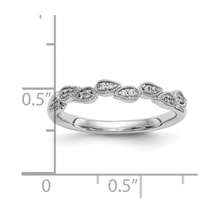 0.10ct. CZ Solid Real 14K White Gold Wedding Band Ring