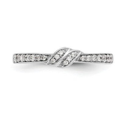 0.20ct. CZ Solid Real 14K White Gold Wedding Band Ring