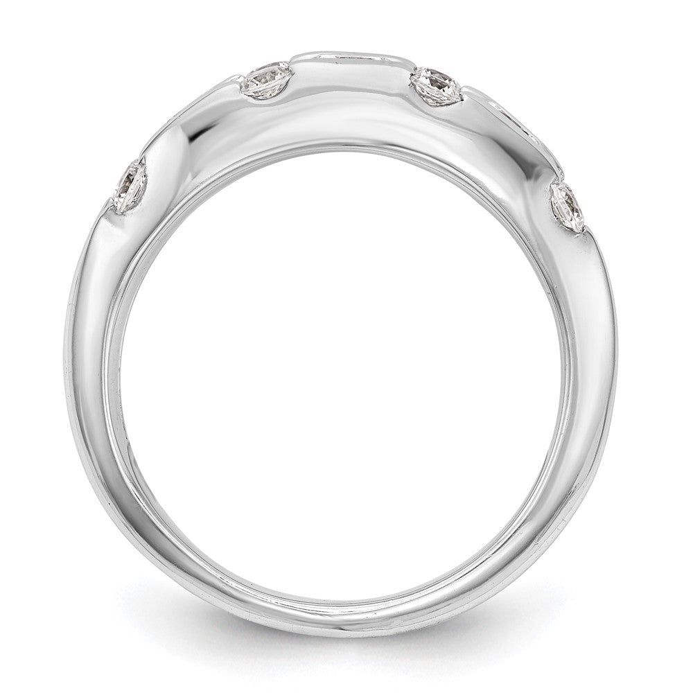 14K White Gold Real Diamond Band