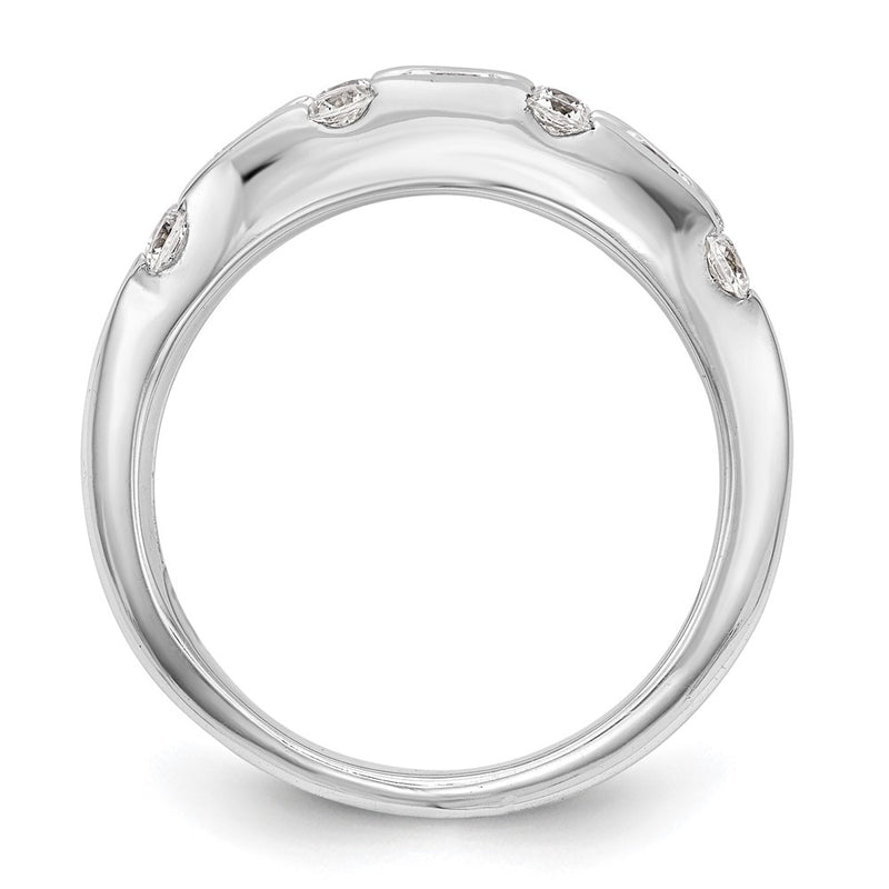 14K White Gold Real Diamond Band