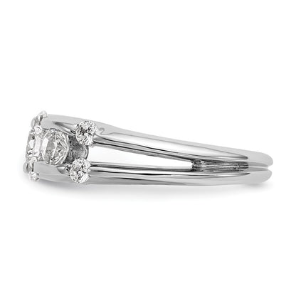 14K White Gold Real Diamond Band