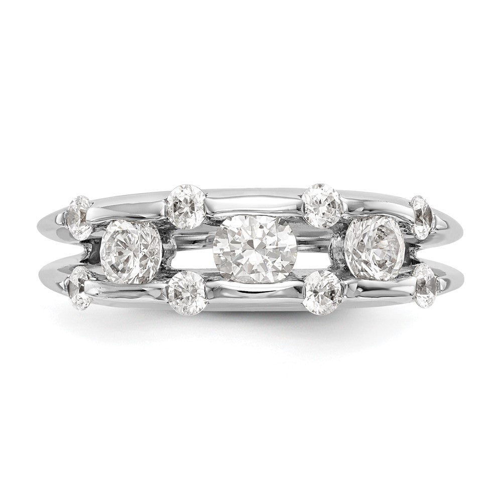 14K White Gold Real Diamond Band