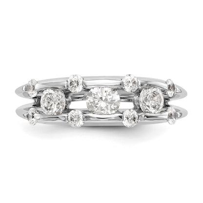 14K White Gold Real Diamond Band