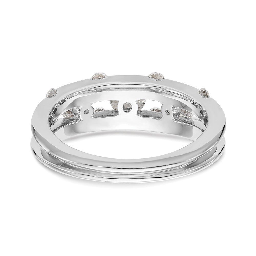 14K White Gold Real Diamond Band