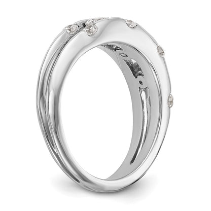 14K White Gold Real Diamond Band