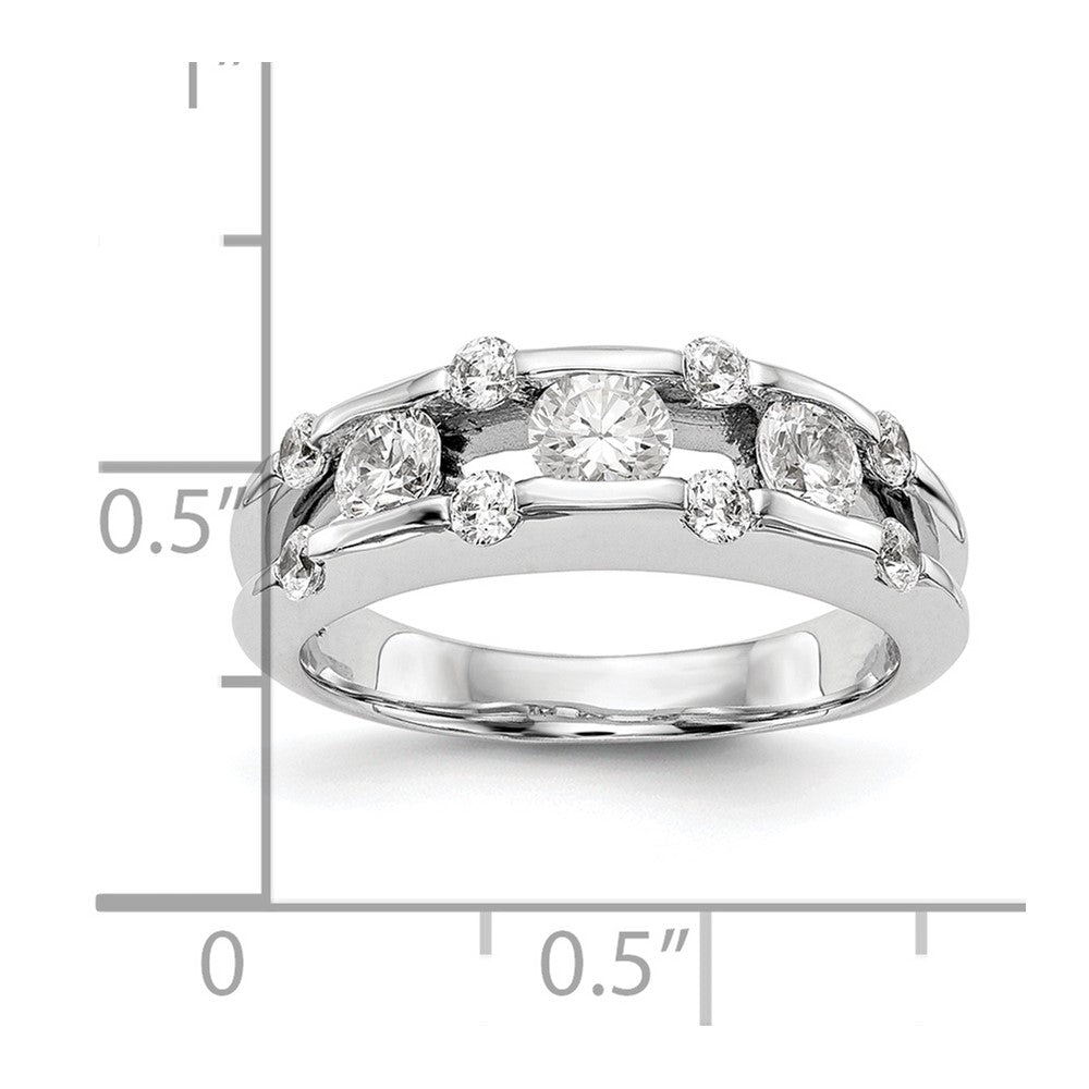 14K White Gold Real Diamond Band