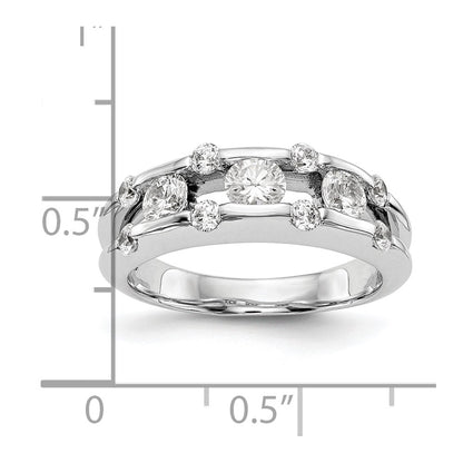 14K White Gold Real Diamond Band