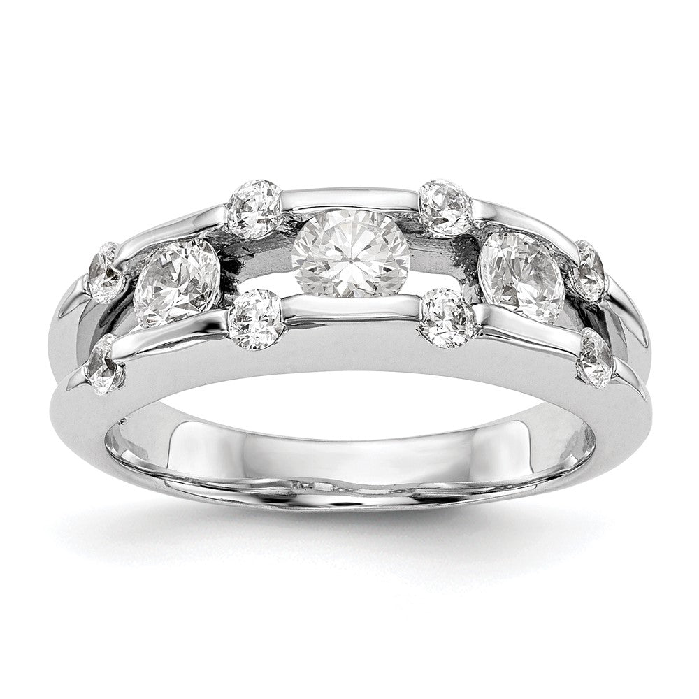 14K White Gold Real Diamond Band