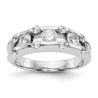 14K White Gold Real Diamond Band