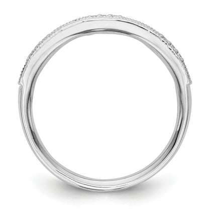 0.17ct. CZ Solid Real 14K White Gold Wedding Band Ring