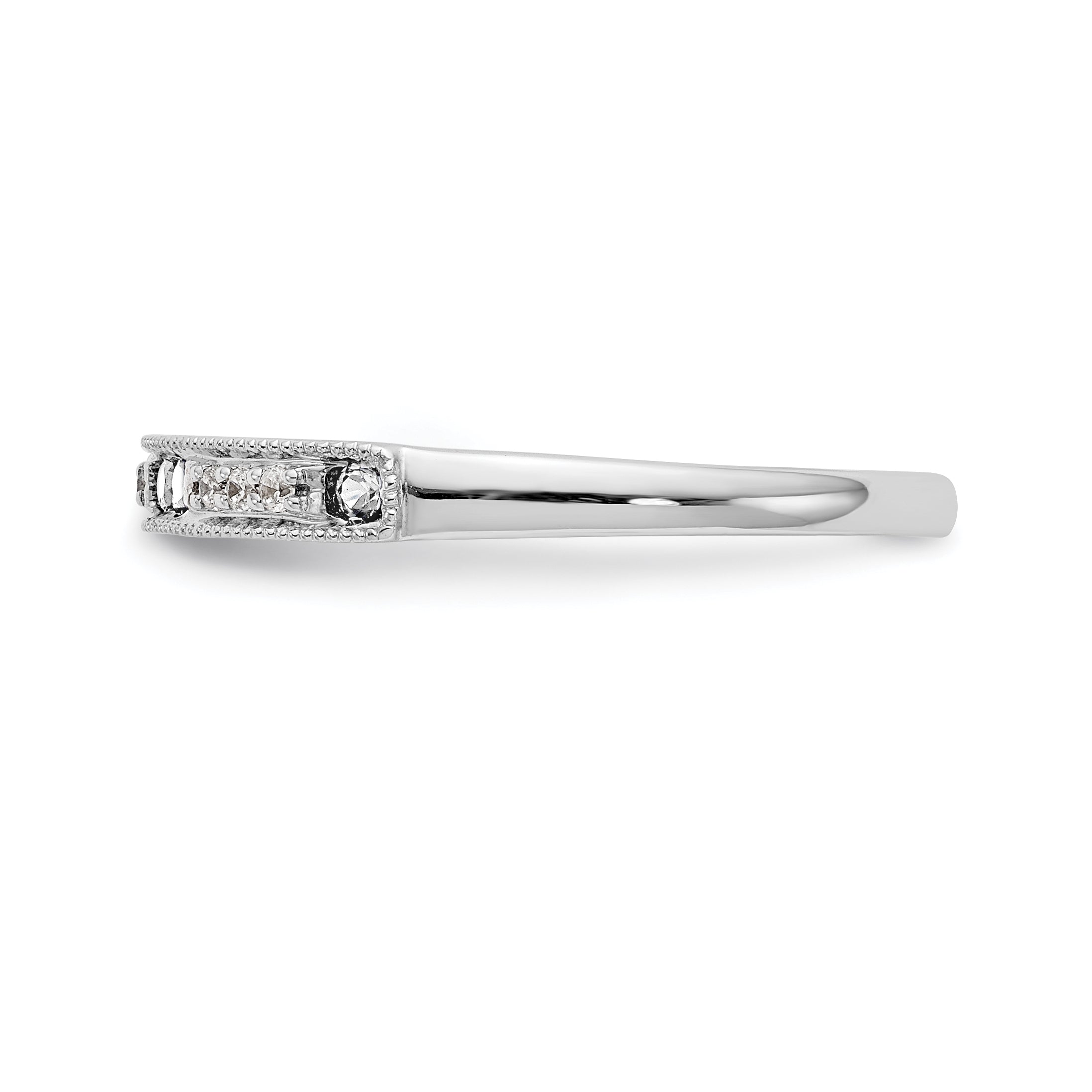 0.17ct. CZ Solid Real 14K White Gold Wedding Band Ring