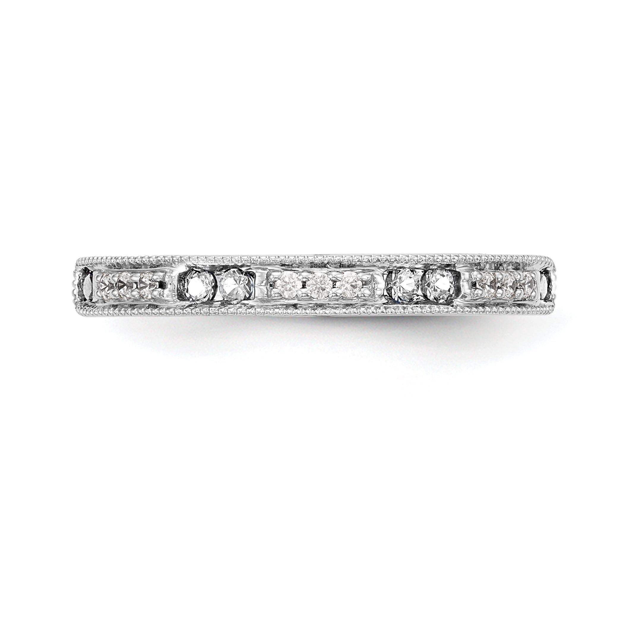 0.17ct. CZ Solid Real 14K White Gold Wedding Band Ring