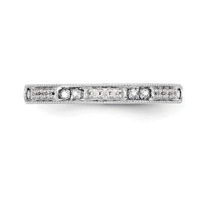 0.17ct. CZ Solid Real 14K White Gold Wedding Band Ring