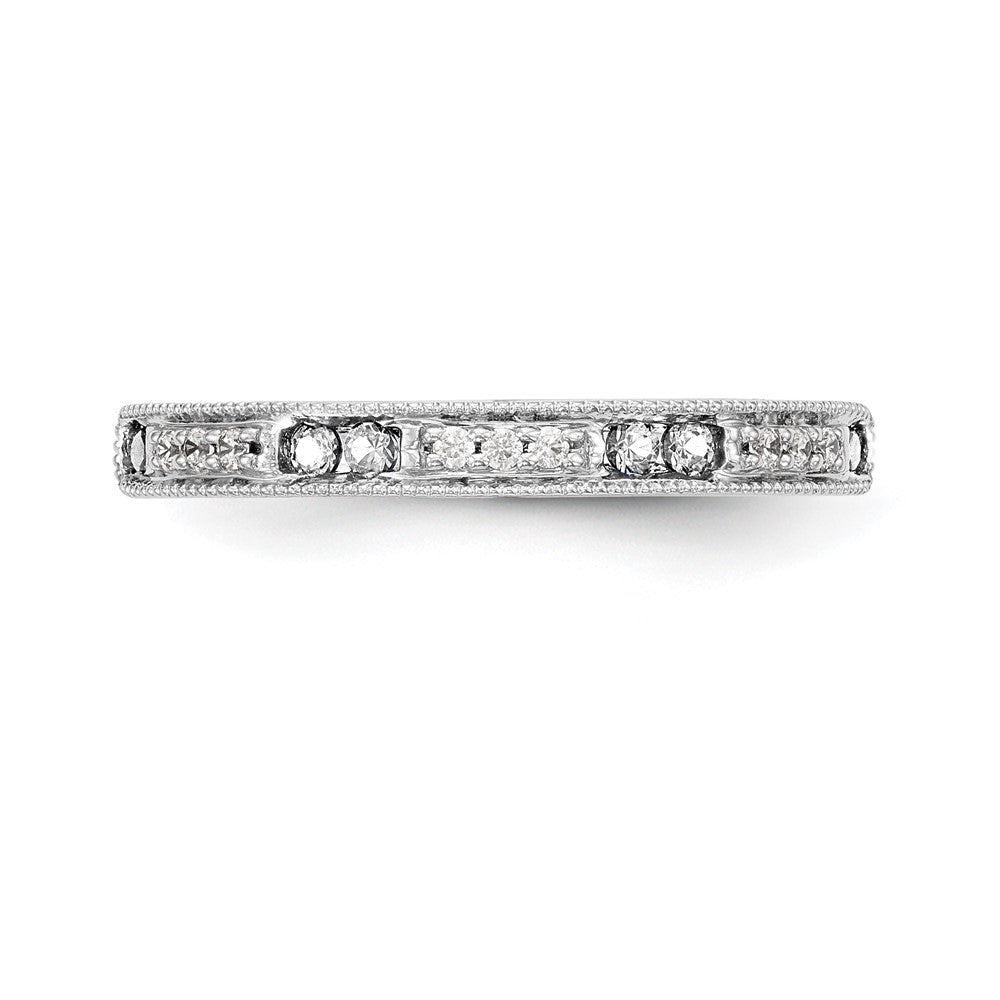 0.17ct. CZ Solid Real 14K White Gold Wedding Band Ring