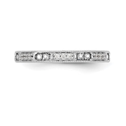 0.17ct. CZ Solid Real 14K White Gold Wedding Band Ring