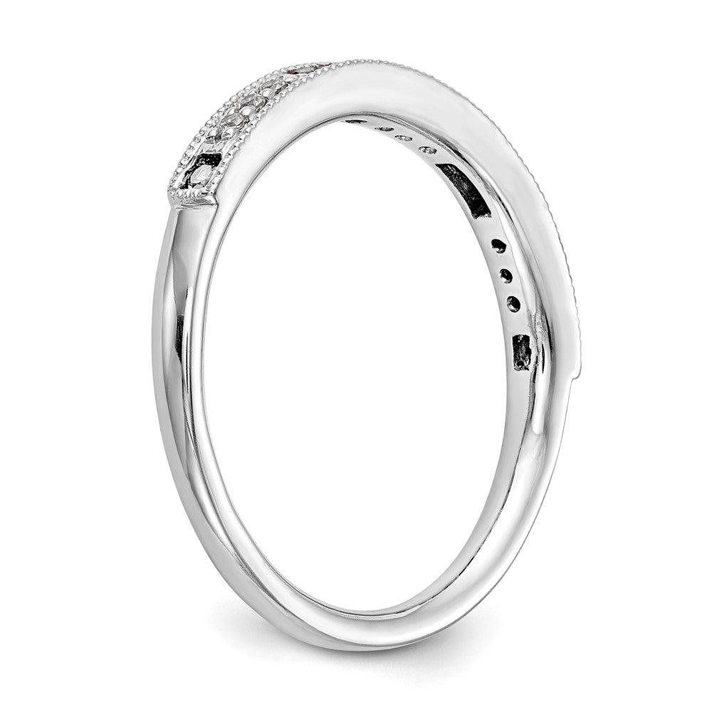 0.17ct. CZ Solid Real 14K White Gold Wedding Band Ring