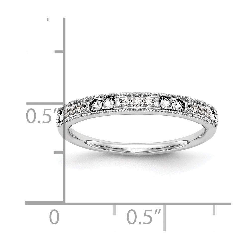 0.17ct. CZ Solid Real 14K White Gold Wedding Band Ring