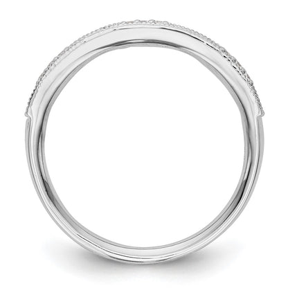 14k White Gold Real Diamond w/Sapphire Band