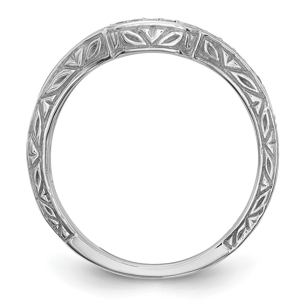 0.15ct. CZ Solid Real 14K White Gold Wedding Band Ring