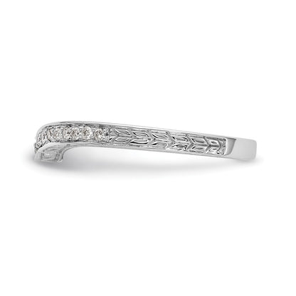 0.15ct. CZ Solid Real 14K White Gold Wedding Band Ring