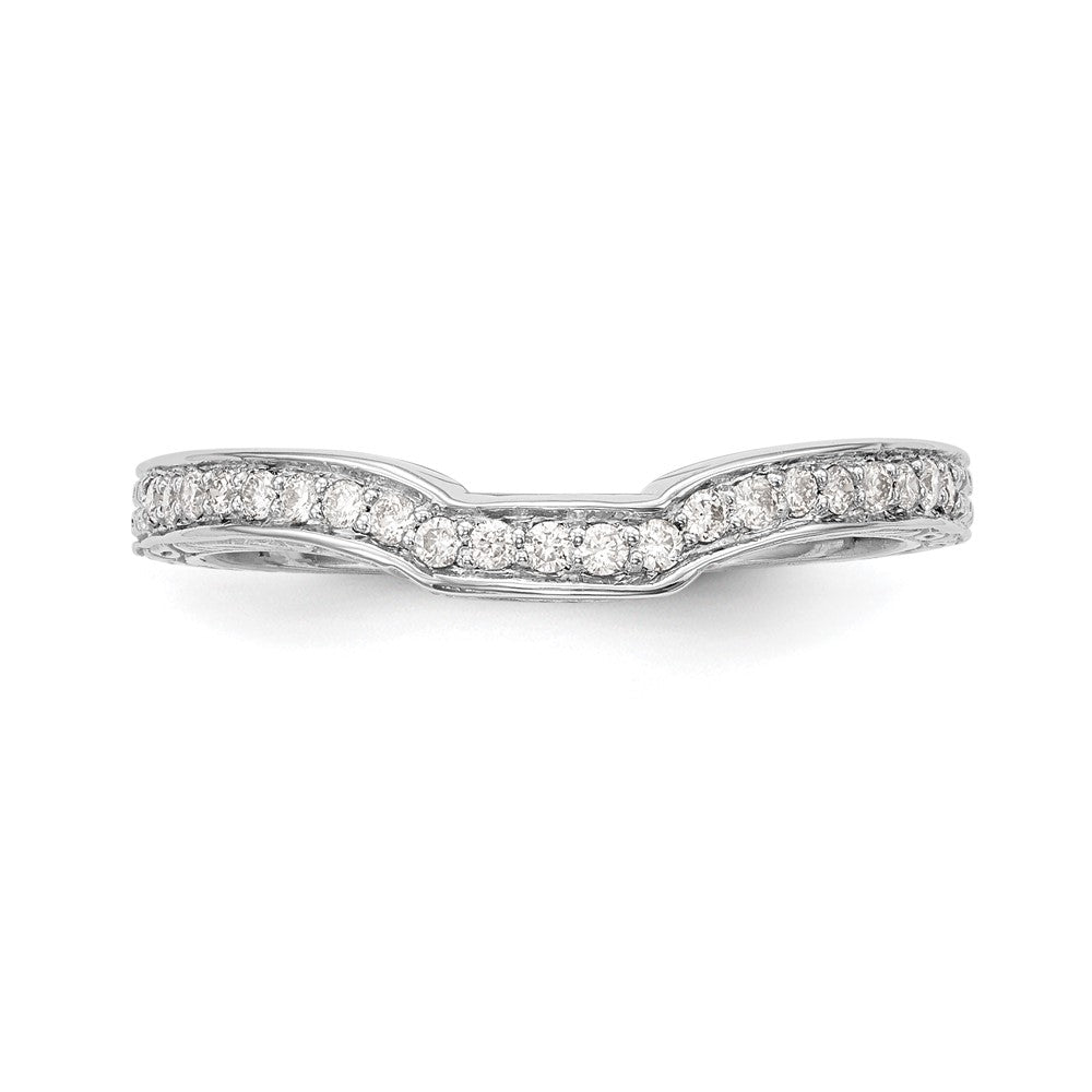 0.15ct. CZ Solid Real 14K White Gold Wedding Band Ring
