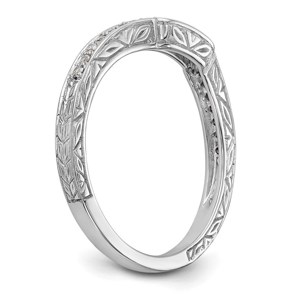 0.15ct. CZ Solid Real 14K White Gold Wedding Band Ring