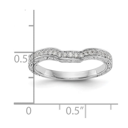 0.15ct. CZ Solid Real 14K White Gold Wedding Band Ring