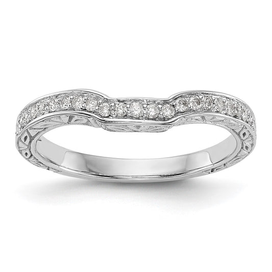 0.15ct. CZ Solid Real 14K White Gold Wedding Band Ring