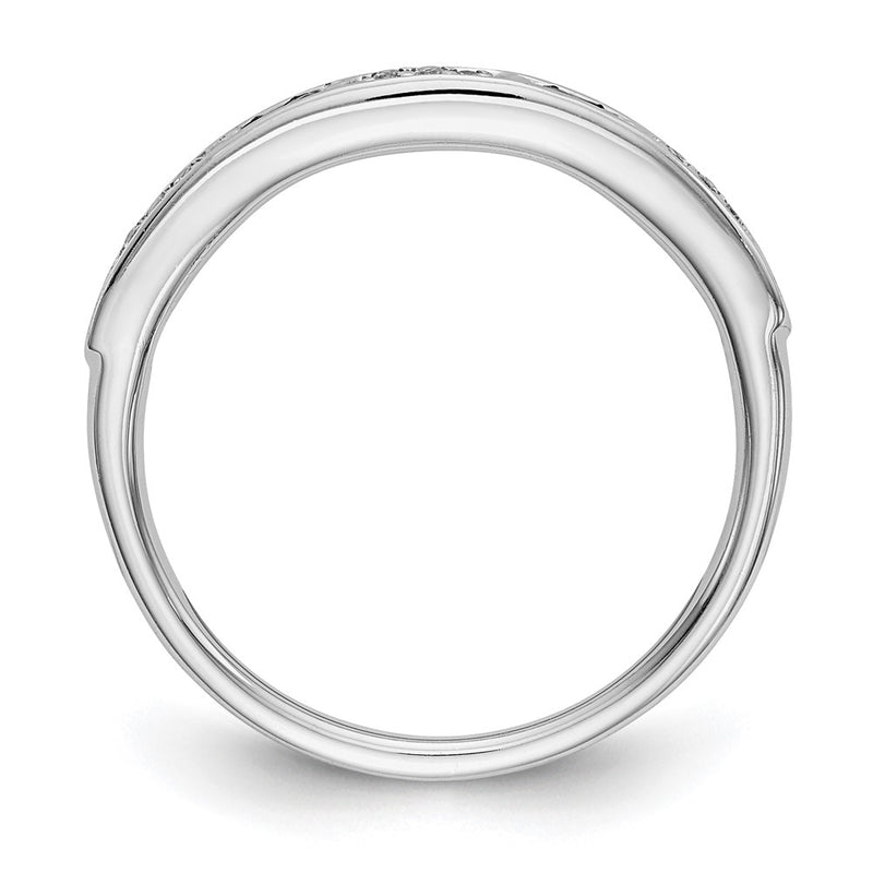 14K White Gold Blue & White Real Diamond Band
