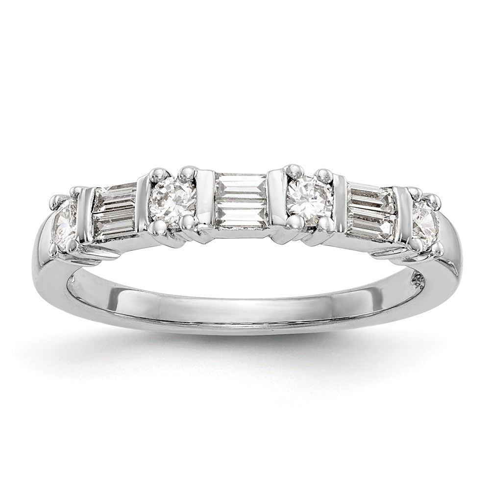 14K White Gold Real Diamond Band
