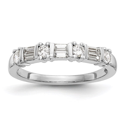14K White Gold Real Diamond Band