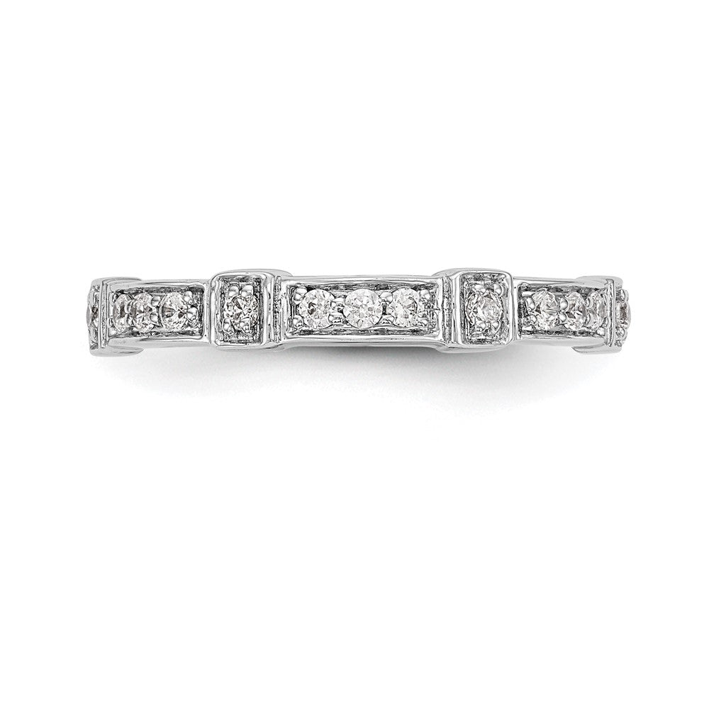 0.20ct. CZ Solid Real 14K White Gold Wedding Band Ring